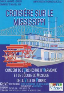 OHVP, 30 et 31 mars 2018. Affiche du concert croisière sur le Mississippi.